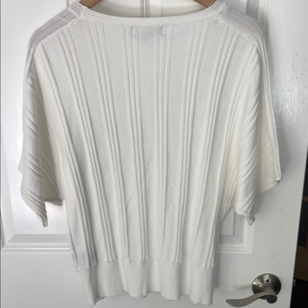 Philosophy Cream Ribbed Knit Blouse dolman sleeve medium - Picture 6 of 6